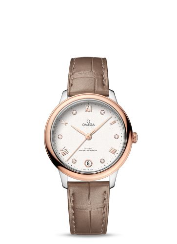 Omega De Ville Master Chronometer 34 Stainless Steel - Sedna Gold / White - Diamond